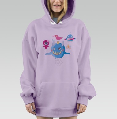 Весёлые монстры, Hoodie Mjhigh Dig Mel, Fiolet, утепленная