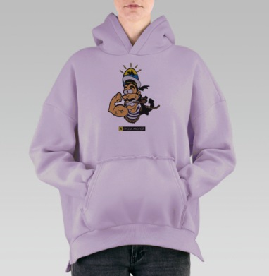 Веселый моряк – гроза морей, символ силы, Hoodie Oversize Fiolet, утепленная