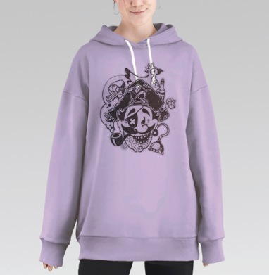ВесЁлый Пират, Hoodie Long Oversize Fiolet