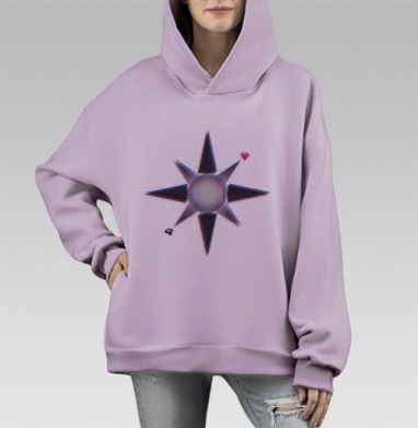 Ветер перемен, Hoodie Mono Fiolet, оверсайз, утепленная