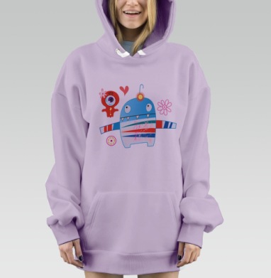 Влюблённые монстрики, Hoodie Mjhigh Dig Mel, Fiolet, утепленная