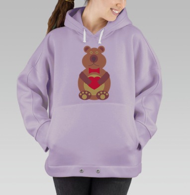 Влюбленный медвежонок, Hoodie Oversize Fiolet