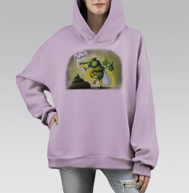Возвращение домой, Hoodie Mono Fiolet, оверсайз, утепленная
