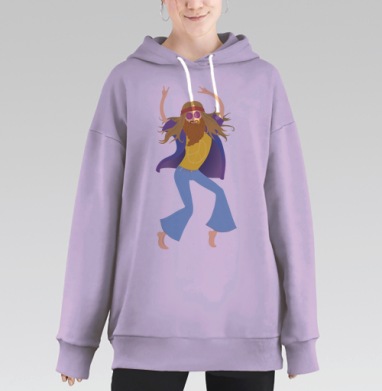 Хиппи пляшет, Hoodie Long Oversize Fiolet