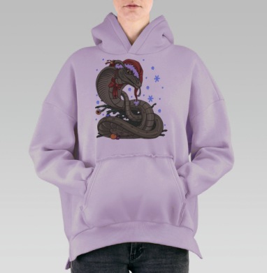 хитрый змий, Hoodie Oversize Fiolet, утепленная