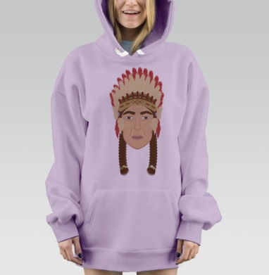 Храбрый вождь, Hoodie Mjhigh Dig Mel, Fiolet, утепленная