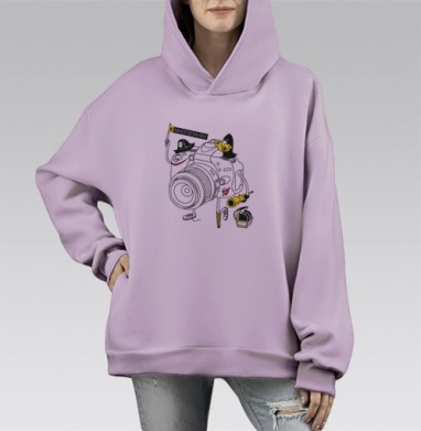 Я МНОГОГРАНЕН, Hoodie Mono Fiolet, оверсайз, утепленная