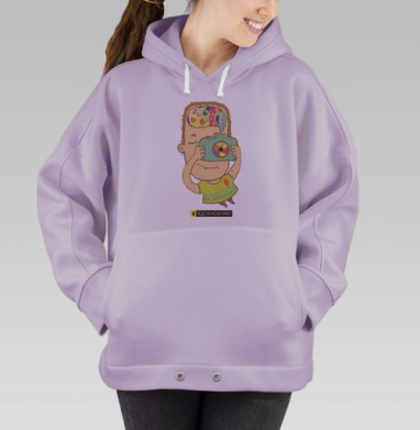 Я Вдохновляю – стильный арт-принт для творчества, Hoodie Oversize Fiolet