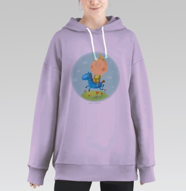 Яркая игрушка-лошадка для радостного детства, Hoodie Long Oversize Fiolet