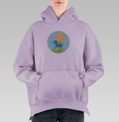 Яркая игрушка-лошадка для радостного детства, Hoodie Oversize Fiolet, утепленная