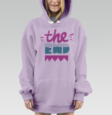 Яркая ностальгическая поп арт композиция Финальный титр конец, Hoodie Mjhigh Dig Mel, Fiolet, утепленная
