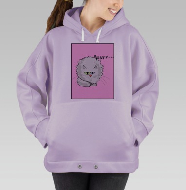 Задумчивый кот, Hoodie Oversize Fiolet