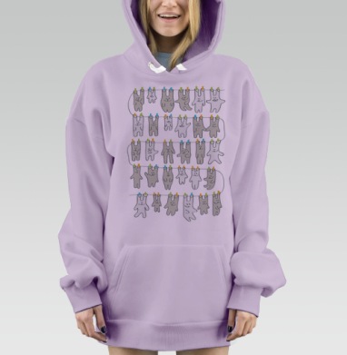 Зайцы деда Мазая, Hoodie Mjhigh Dig Mel, Fiolet, утепленная