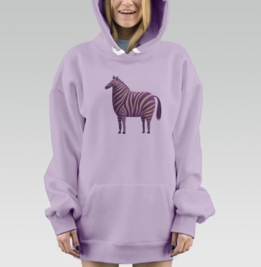 Zebra (Живая Азбука), Hoodie Mjhigh Dig Mel, Fiolet, утепленная