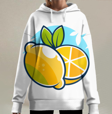 Лимон свежий, Hoodie Long Oversize 3D
