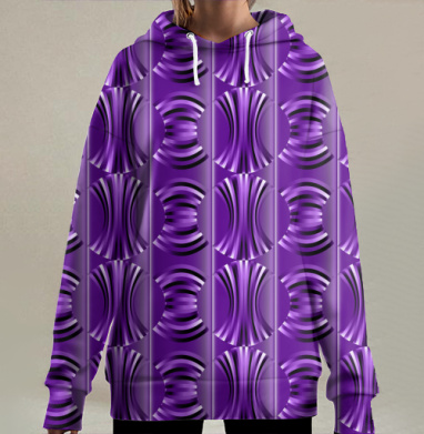 Неоновая дуга., Hoodie Long Oversize 3D