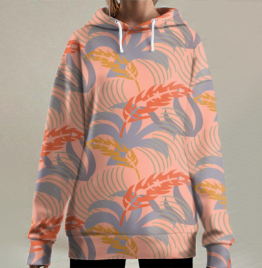 Ветреный день., Hoodie Long Oversize 3D
