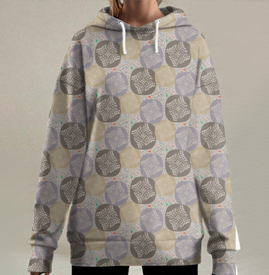 Яркие акценты., Hoodie Long Oversize 3D