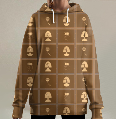 Египетский квадрат., Hoodie Long Oversize 3D
