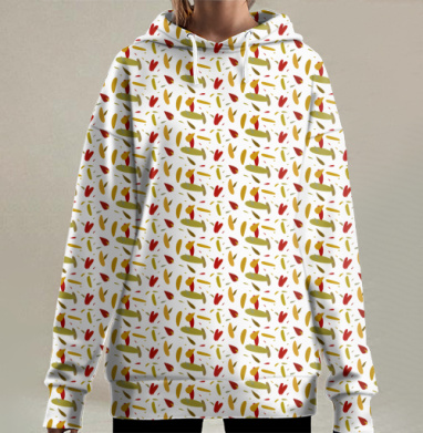 Летний позитив., Hoodie Long Oversize 3D