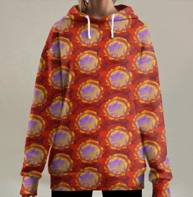 Яркий и радостный круг., Hoodie Long Oversize 3D